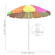 DIY 7 ft 12-Rib Rainbow Beach Umbrella Tilt & Built-in Sand Anchor