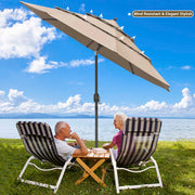 DIY 10 Foot Tilting Outdoor Patio Umbrella 3-Tiered