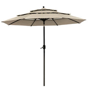 DIY 10 Foot Tilting Outdoor Patio Umbrella 3-Tiered