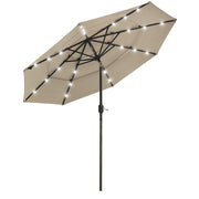 DIY 9 Foot Tilting Patio Umbrella with Light 3-Tiered