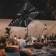 DIY 9 ft Lighted Patio Umbrella Square Solar Umbrella Tilt 8-Rib