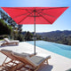 DIY 10 ft Lighted Patio Umbrella Square Solar Umbrella Tilt 8-Rib
