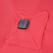 DIY 10 ft Lighted Patio Umbrella Square Solar Umbrella Tilt 8-Rib