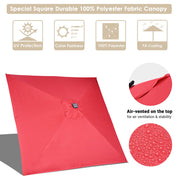 DIY 10 ft Lighted Patio Umbrella Square Solar Umbrella Tilt 8-Rib
