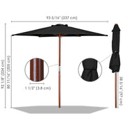 8 ft 6-Rib Outdoor Patio Umbrella