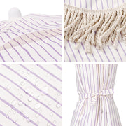 DIY 6 ft 8-Rib Fringe Beach Umbrella Tilt with Sand Auger Anchor