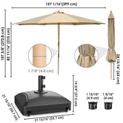 DIY 13 Foot Wooden Outdoor Umbrella and Rolling Base