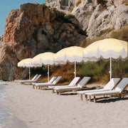 DIY 6 ft 8-Rib Fringe Beach Umbrella Tilt with Sand Auger Anchor