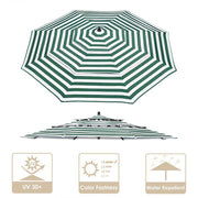 DIY 9 ft Patio Umbrella Replacement Canopy 8-Rib 3-Tiered