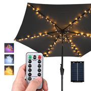 DIY Outdoor Umbrella Lights Solar Day Night Sensor 7-9ft 6-Rib