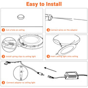 DIY Set(6) 12W LED Ceiling Recessed Lighting Dimmable White