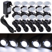 DIY 15x LED Deck Lights with Adapter for Step Stairs