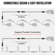 DIY 12V Step Deck Light Adapter Connector with 16 3/8' Cable