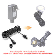 DIY 12V Step Deck Light Adapter Connector with 16 3/8' Cable