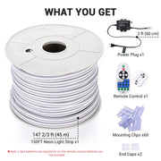 DIY Waterproof LED Neon Rope Light Warm White RF Remote