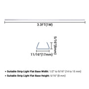 DIY 9/16" Clear Plastic U Channel 3ft 5ct/pk