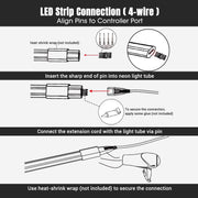 DIY 50ft Waterproof LED Neon Rope Light RGBW App RF Remote 120V