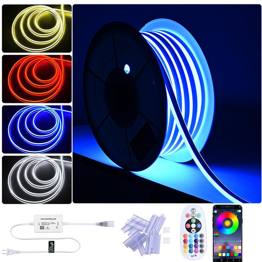 DIY Waterproof LED Neon Rope Light Multi-Color(16) App RF Remote