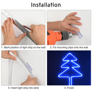 DIY 50ft Waterproof LED Neon Rope Light RGBW App RF Remote 120V