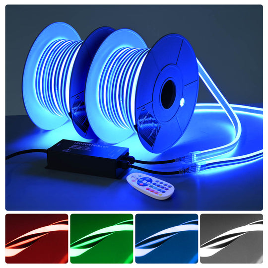 DIY Waterproof LED Neon Rope Light Multi-Color(16) App RF Remote 120V
