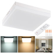 DIY Square LED Ceiling Light Flush Mount Dimmable w/ Remote 36W