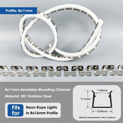 DIY 8x11mm Bendable Stainless Steel U Channel 328ft for LED Strips RGBW