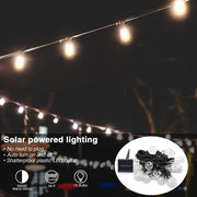 DIY 48ft Outdoor Solar LED Light with 15 Bulbs Waterproof