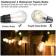 DIY 48ft Outdoor Solar LED Light with 15 Bulbs Waterproof