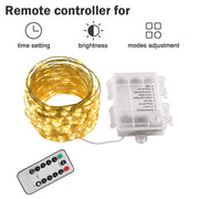 DIY LED String Light Remote Waterproof Christmas Light 66ft