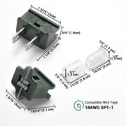 DIY Christmas Light Plug 18AWG SPT-1 (Male, Female Plug, End Cap)