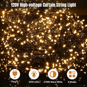 DIY 40'x10' Outdoor Curtain String Light 120V