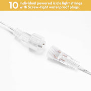 DIY 120V LED Icicle Lights (10x)29.5ft/ea, 9,000 5mm LEDs, 18" Drop Lengths