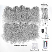 DIY 120V LED Icicle Lights (10x)29.5ft/ea, 9,000 5mm LEDs, 18" Drop Lengths