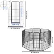 DIY 48" Tall Metal Dog Playpen Fence for Outdoor, Indoor, Camping
