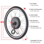 DIY 26 Inch 48v 1000w Electric Bike Conversion Motor Kit Front