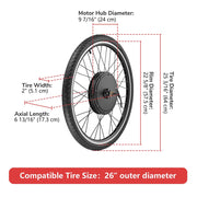 DIY 26 Inch 48v 1000w Ebike Conversion Kit Pedal Assist Front