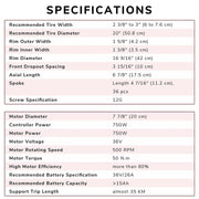 DIY 20 Inch 36v 750w E-Bike Hub Motor Conversion Kit Front