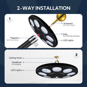 DIY Solar Flagpole Light Top Mounted D11/16"
