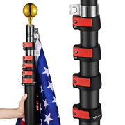 DIY Aluminum Telescoping Flagpole Kit with US Flag(20/25/30FT Options)