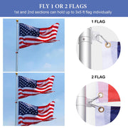 DIY 20 ft Aluminum Telescoping Flag Pole Kit with Tailgating