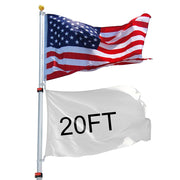 20 ft Aluminum Telescoping Flag Pole Kit with Tailgating