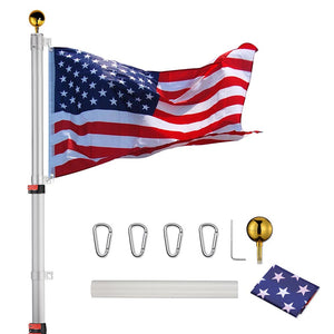 DIY Aluminum Telescoping Flagpole Kit with US Flag(20/25/30FT Options)