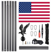 DIY 20 ft Aluminum Sectional Flag Pole Kit Luxury Eagle