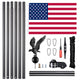 DIY 20 ft Aluminum Sectional Flag Pole Kit Luxury Eagle