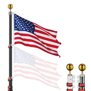 DIY 30 ft Aluminum Telescoping Flagpole Kit with US Flag