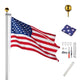 DIY 25 ft Aluminum Sectional Flagpole Kit with American Flag