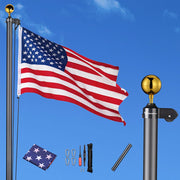 DIY 30 ft Aluminum Sectional Flagpole Kit with American Flag