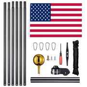 DIY 30 ft Aluminum Sectional Flagpole Kit with American Flag