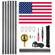 DIY 30 ft Aluminum Sectional Flagpole Kit with American Flag