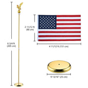 DIY 6ft Indoor Flag Pole with Stand (Ball Eagle Optional)